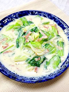 チンゲン菜とベーコンのクリーム煮-レシピのメイン写真