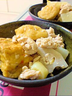れんこんシャッキリ♪厚揚げと鶏そぼろ煮-レシピのメイン写真