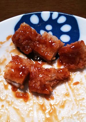 揚げ焼き豚肉のハンバーグソース-レシピのメイン写真
