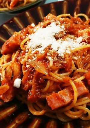 レトルトでもアレンジにて本格ミートパスタ-レシピのメイン写真