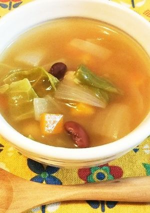ミックスビーンズと野菜のスープ-レシピのメイン写真