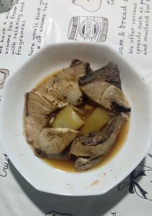 長崎産のぶりあら煮付けたら、ヘルシー-レシピのメイン写真