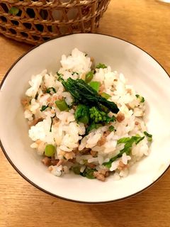 菜の花とそぼろの混ぜご飯♡-レシピのメイン写真