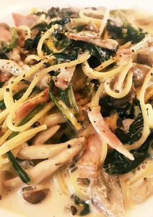 超簡単♪ベーコンときのこのクリームパスタ-レシピのメイン写真