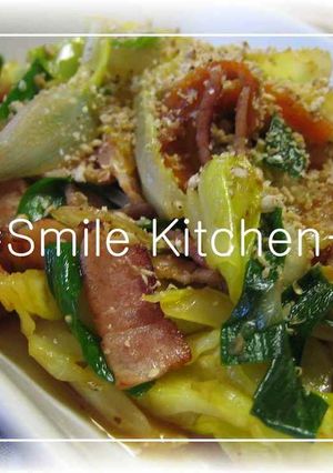 パパっと1品♡ベーコンと野菜のごま炒め-レシピのメイン写真