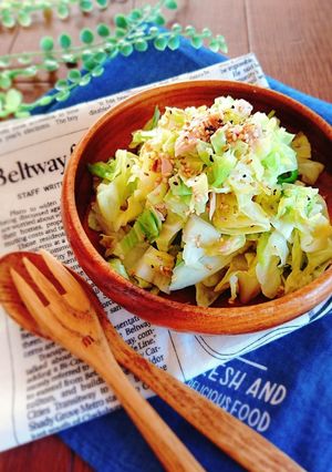 レンジで簡単☆ご飯のお供に無限キャベツ。-レシピのメイン写真