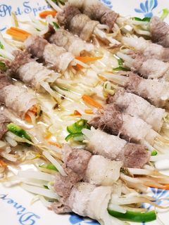 レンジで簡単♪豚肉の野菜まきまき-レシピのメイン写真