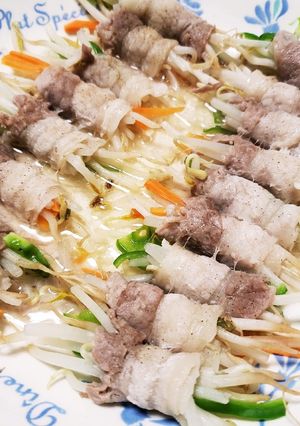 レンジで簡単♪豚肉の野菜まきまき-レシピのメイン写真