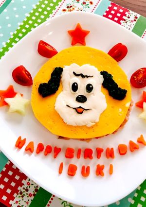 1歳お誕生日に♡離乳食ワンワンオムライス-レシピのメイン写真
