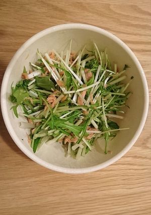 切って和えるだけ！ツナと水菜のサラダ-レシピのメイン写真