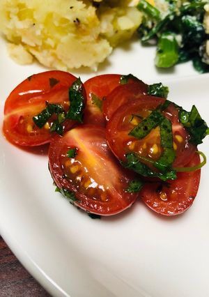 トマト春マリネ 大葉 三つ葉 簡単マリネ-レシピのメイン写真