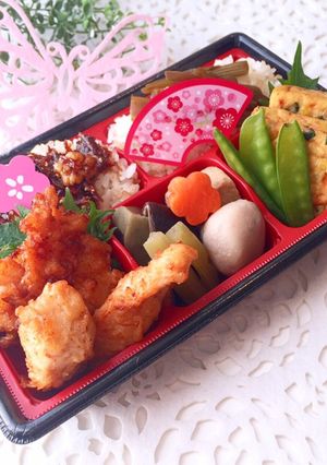 3月13日 鶏竜田揚げ弁当 詰め方-レシピのメイン写真
