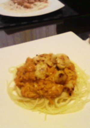 蟹と帆立のトマトクリームパスタ-レシピのメイン写真
