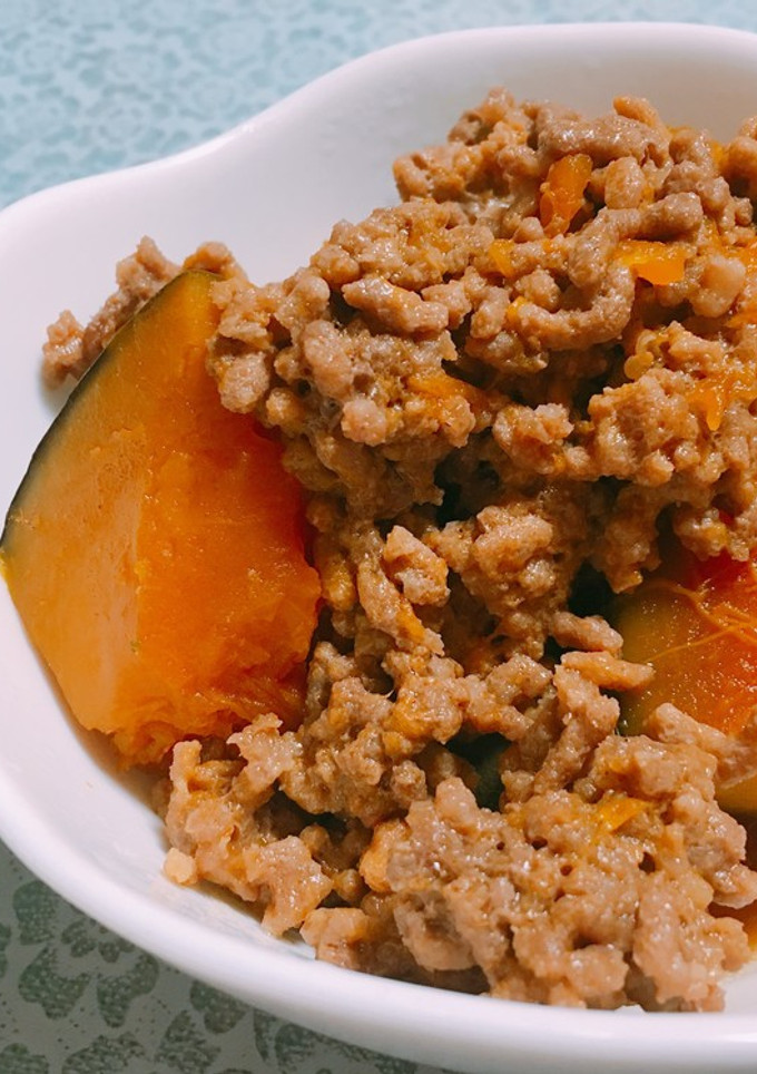 かぼちゃとひき肉の煮物-レシピのメイン写真
