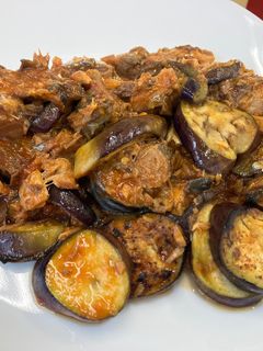 サバトマト煮缶でナスとトマトの炒め物-レシピのメイン写真