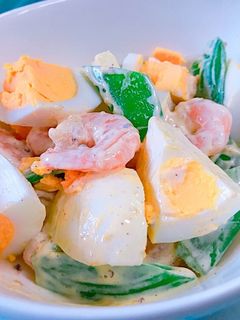 ピリッ✨さやえんどうと小エビのマヨサラダ-レシピのメイン写真