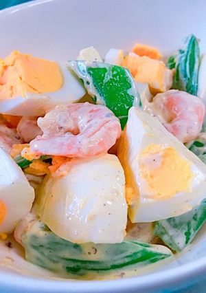 ピリッ✨さやえんどうと小エビのマヨサラダ-レシピのメイン写真