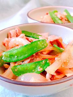さやえんどうと豚肉の胡麻 生姜焼き-レシピのメイン写真