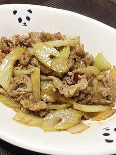 コテうま♪「セロリと豚肉炒め」-レシピのメイン写真