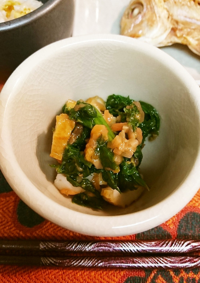 わさび菜とちくわの梅和え-レシピのメイン写真