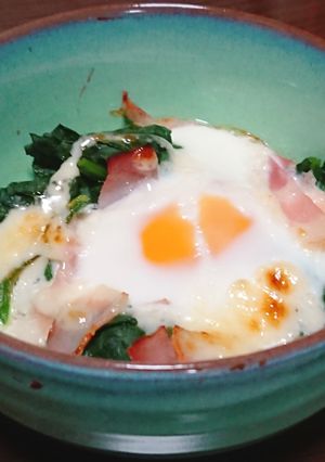 【簡単朝ごはん】ほうれん草のココット-レシピのメイン写真