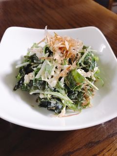 わかめ♧水菜♧鶏肉の柚子胡椒マヨサラダ-レシピのメイン写真