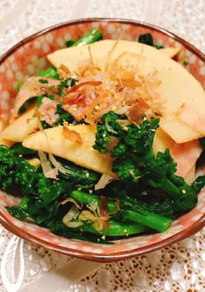 春到来♡菜の花と筍、ベーコンのポン酢和え-レシピのメイン写真
