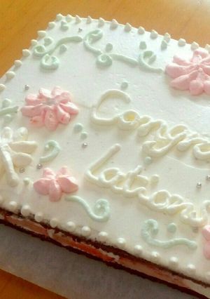 お祝いデコレーションケーキ-レシピのメイン写真