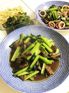 牛肉と小松菜のピリ辛牡蠣油炒め-レシピのメイン写真