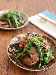 牛肉と菜の花のオイスター炒め-レシピのメイン写真