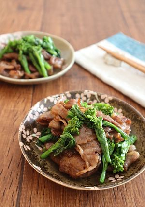 牛肉と菜の花のオイスター炒め-レシピのメイン写真