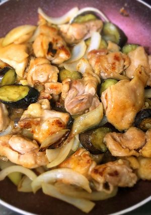 簡単★鶏肉とにんにくと、ナスの照り焼き★-レシピのメイン写真