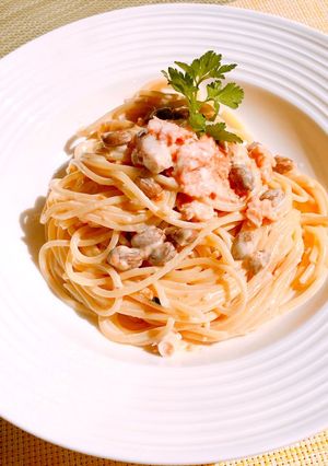 納豆と鮭缶のパスタ-レシピのメイン写真