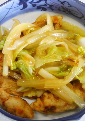 イシガレイの天ぷら、白菜甘酢あんかけ-レシピのメイン写真