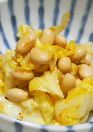 キャベツ・大豆のさっぱり胡麻酢あえ♪-レシピのメイン写真