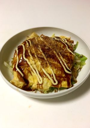 豚平焼風！材料はキャベツと卵だけ！-レシピのメイン写真