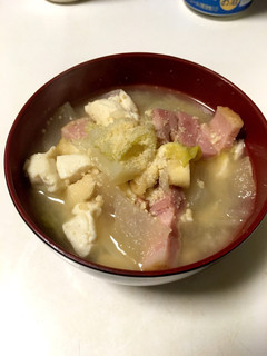 バター風味 ベーコン味噌汁-レシピのメイン写真