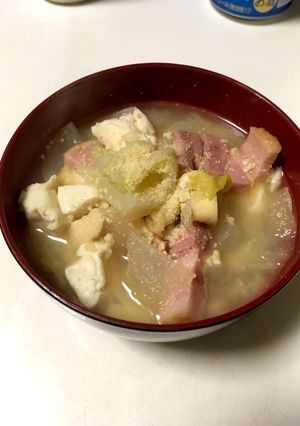バター風味 ベーコン味噌汁-レシピのメイン写真