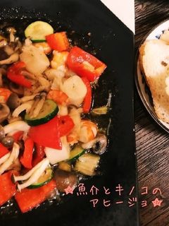 魚介とキノコのアヒージョ-レシピのメイン写真