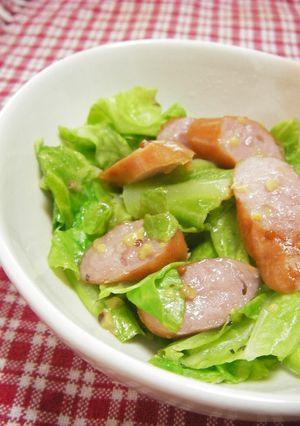キャベツ♡♥ウインナーのマ酢タード和え-レシピのメイン写真