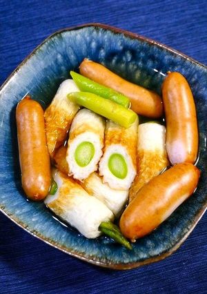 簡単！シャウエッセンと竹輪の白だし煮-レシピのメイン写真