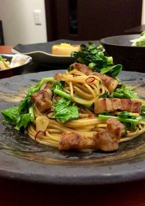 ♡大根の葉と豚バラのピリ辛和風パスタ♡ﾞ-レシピのメイン写真