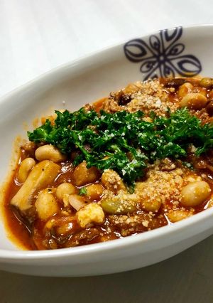 豚小間肉と大豆のトマト煮込み”-レシピのメイン写真