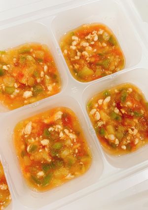 離乳食中期☆野菜と鶏むね肉のトマトソース-レシピのメイン写真