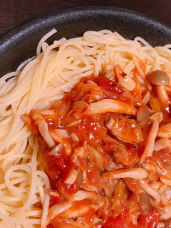 きのこ長ネギあさりのトマトパスタ-レシピのメイン写真
