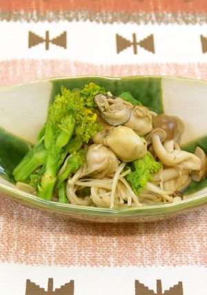 牡蠣ときのこのバターソテー 菜の花添え-レシピのメイン写真
