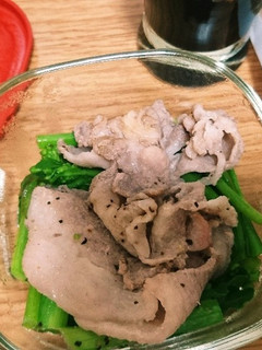 アスパラ菜と豚こまの塩コショウ炒め-レシピのメイン写真