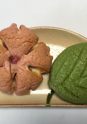 春のメロンパン〜桜〜-レシピのメイン写真