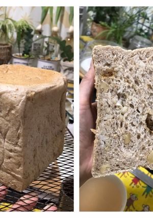もち麦たっぷりﾍﾙｼｰ食パン(バター無)-レシピのメイン写真