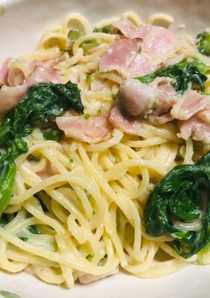 ホワイトソースで作る菜の花クリームパスタ-レシピのメイン写真